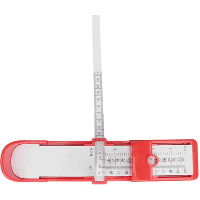 Kindervoetmeter 20cm Bereik Hoge Precisie Schoenmaatmeter Veilig Draagbaar Kinder Voetmeetapparaat rood