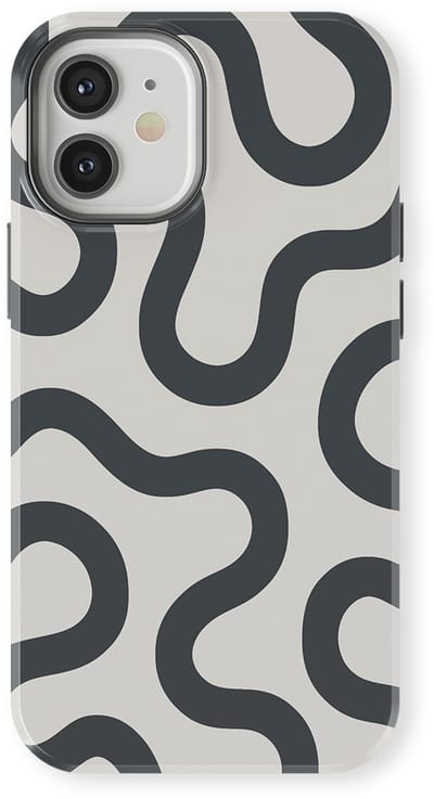 DripCase Motion Flow Tough Hoesje geschikt voor iPhone 12 Mini | Backcover met Mag | Trendy Design | Valbescherming | Graphite Glide