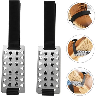 Spikes voor schoenen - Spikes - Antislip schoenen - Antislip spikes - Antislip schoennoppenhoezen - Universele verstelbare noppen - 7-punts roestvrijstalen spikes - Sneeuw - IJs - 2 paar - 10x5cm - Universeel