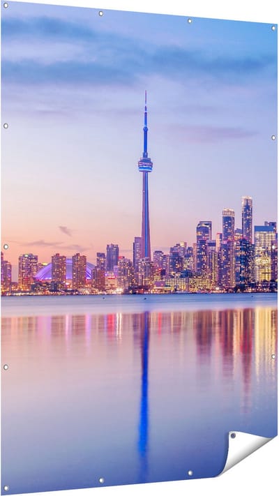 Gards Tuinposter Toronto Skyline in Canada - 120x180 cm - Tuindoek - Tuindecoratie - Wanddecoratie buiten - Tuinschilderij