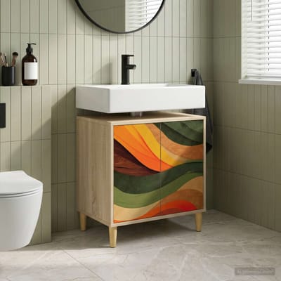 vidaXL - Badkamerkast - BONN - Sonoma - 60 - x - 40 - x - 60 - cm - Bewerkt - hout