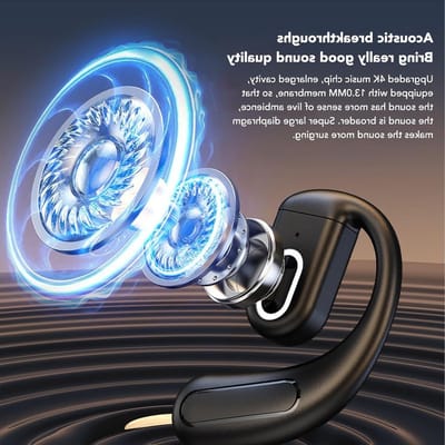 Draadloze Oortelefoon met Earhook, 180mAh Batterij, Geluidsisolatie en Duidelijk Geluid voor Sport en Gaming