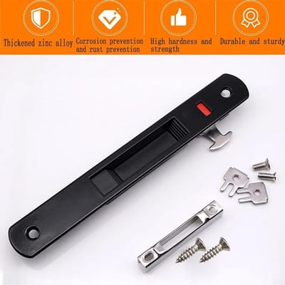 Dailygoods- Schuifdeurslot Zinklegering - Vergrendeling - Duurzaam - Veilig - Handvat - 198 x 28 mm - Deurslot