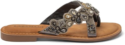 Lazamani - Pena Dames Teenslippers Grey - Maat 39