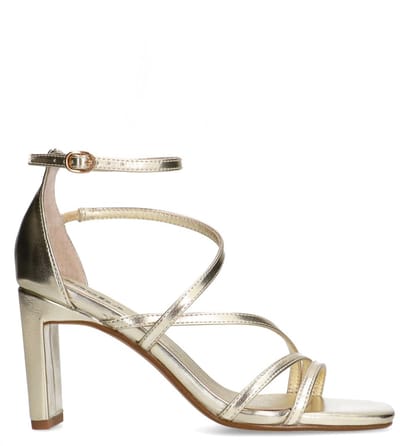 Sacha - Dames - Gouden sandalen met hak - Maat 36