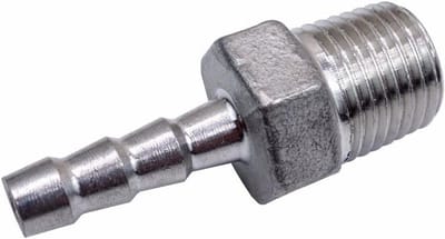 RVS Koppeling met Buitenste Draad en Slangtule voor Diverse Slangen 1/8-1/2 (1/2 x 10mm) - Duurzaam, Corrosiebestendig en Veelzijdig Gebruik