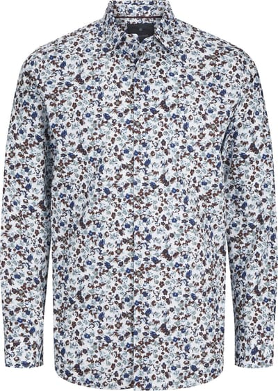 Jack & Jones Overhemd Jprblaleeds Print Dobby L/s Shirt L 12268132 Naval Academy/comfort Fit Mannen Maat - S