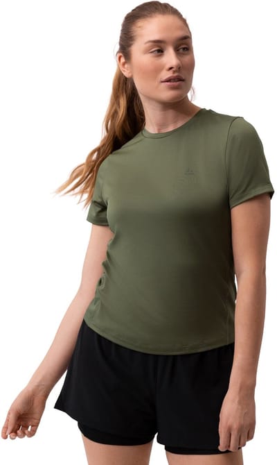 DANISH ENDURANCE Sport T-Shirt - Workout & Sport Top - Lichtgewicht - Ronde Hals - voor Vrouwen - Olijfgroen - Maat S