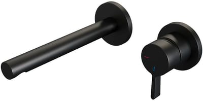 Brauer Black Edition Inbouw Wastafelmengkraan met Rechte Uitloop en Rozetten Model E1 Mat Zwart