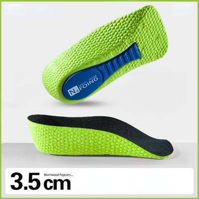 Traagschuim Hoogte Verhoging Inlegzolen Voor Mannen Vrouwen Schoenen Voetboog Ondersteuning Inlegzolen Sneakers Hak Lift Schoenpads 3.5CM groen