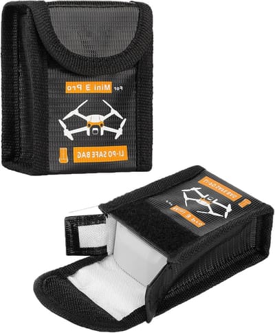 Batterij Opbergtas - Batterijhoes Batterijdoos - Drone Batterij Beschermen - Vlamvertragend Vochtbestendig - 90x72x38mm - Zwart