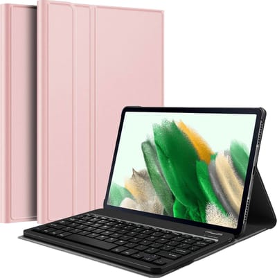 Hoesje - Geschikt voor Samsung Galaxy Tab A8 - Toetsenbord Case - Keyboard Book Cover - Hoes - Rosé goud