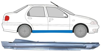 Volledige dorpel voor Fiat Siena 1997-2001 / Rechts