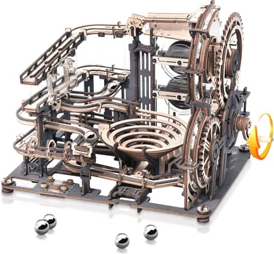 3D Houten Marble Run Puzzel Modelbouwset voor Volwassenen - Uitdagend Bouwpakket voor Verjaardag & Valentijnsdag