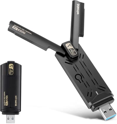 WiFi 7 Adapter - WLAN Stick - Snel Internet - Tri-Band MLO - 6500 Mbps - Zwart