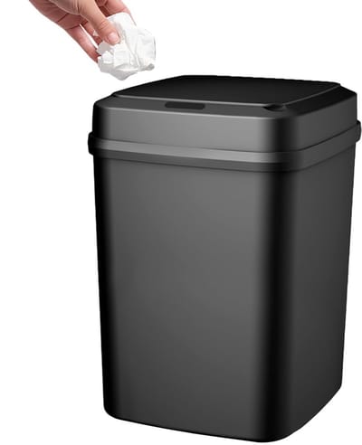 Automatische Prullenbak - Sensor Afvalbak - Hygiënisch Werken - Bewegingssensor Deksel - 13 Liter Inhoud - Zwart