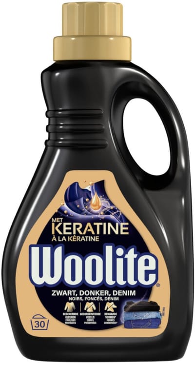 Woolite Zwart, Donker, Denim - Vloeibaar Wasmiddel - Met Keratine - 30 Wasbeurten - 1,5L