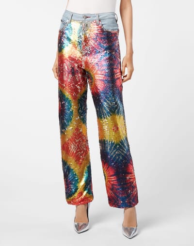 Denim Broek Losjes Tie Dye