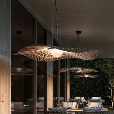 Bover LED buiten hanglamp Mediterránia, bruin, Ø 105 cm