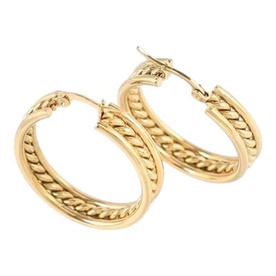 Aramat Jewels | Oorringen | Schakel Oorringen RVS Goudkleur 30mm | | | |8mm | Staal | Volwassenen | Verkleurd niet