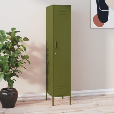 vidaXL - Lockerkast - 35x46x180 - cm - staal - olijfgroen