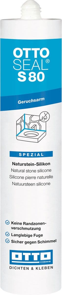 Ottoseal S80 natuursteenkit alkoxy - 310 ml koker - mat jasmijn - voor marmer en natuursteen