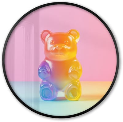 Poster in lijst Rond - Fotolijst 60x60 cm - Posters - Pastel - Snoep - Ronde posterlijst zwart - Decoratie - Wanddecoratie woonkamer - Muurdecoratie slaapkamer