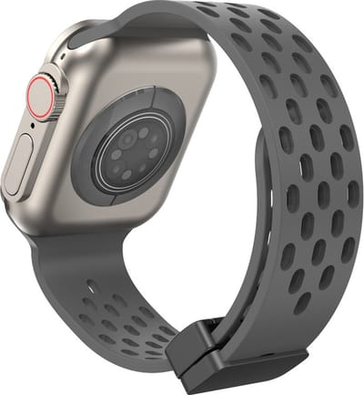 Siliconen bandje - geschikt voor Apple Watch series 1/2/3/4/5/6/7/8/9/10/11/ SE (1,2,3) / Ultra (1,2,3) met maat 44 mm / 45 mm / 46 mm / 49 mm - Grijs