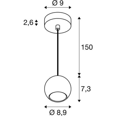 SLV hanglamp Light Eye 90, wit, Ø 9 cm, metaal