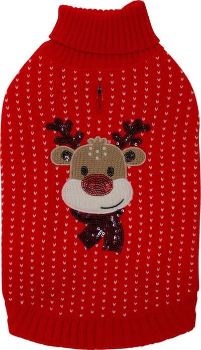 Jack and Vanilla 5th Avenue Dogwalk - Hondentrui met Rendier - Rood - Maat XS: 25 cm