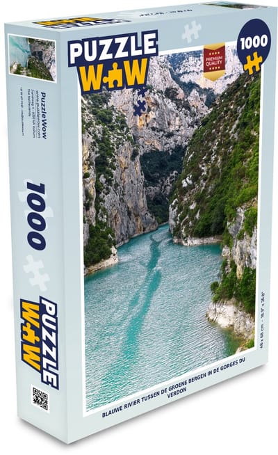 Puzzel Blauwe rivier tussen de groene bergen in de Gorges du Verdon - Legpuzzel - Puzzel 1000 stukjes volwassenen