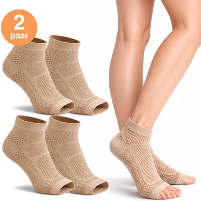 Alyze Compressie sokken - 2 paar - Maat 41-46 - Voor Dames en heren - Neuropathie - Kousen - Medische Steunsokken - Diabetes - Bed - Slaap - Sport - Sokken - Doorbloeding & Hardloop