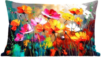 Sierkussens - Kussentjes Woonkamer - 60x40 cm - Felgekleurd - Bloemblaadjes - Abstract