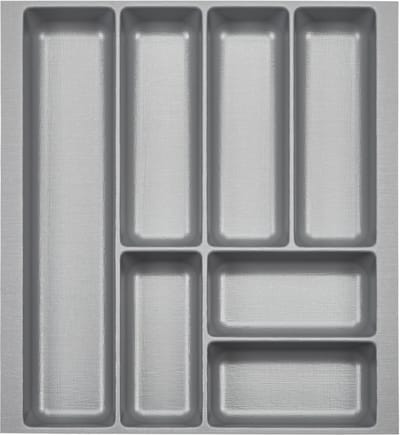 ORGA-BOX 2 Besteklade diepte: 461 x breedte: 409 mm zilvergrijs met canvas structuur voor 50 cm Nobilia lade tot 07/2012 (AUB BINNENWANDEN METEN!)