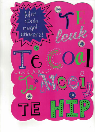 Wenskaart - wenskaart XL - wenskaart met stickers - felicitatie - verjaardag - verjaardag meisje - wenskaart glitter