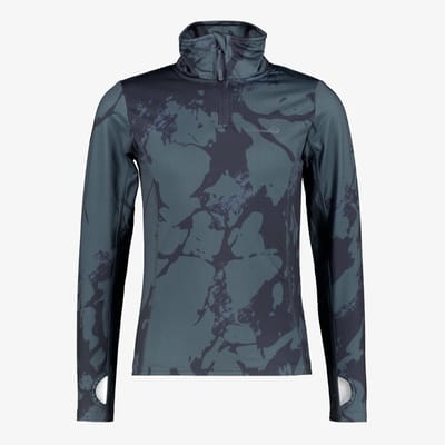 Mountain Peak kinder thermoshirt met rits camouflage - Blauw - Maat 110