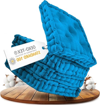 Set van 4 comfortabele zitkussens 40 x 40 cm voor binnen en buiten
