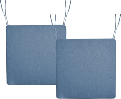 SASSARI PREMIUM - Set van 2 zitkussens - Blauw - Polyester