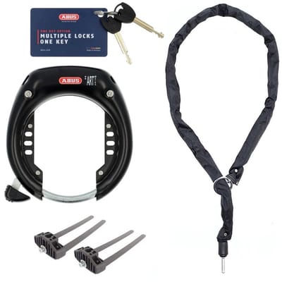 Abus 5755L Shield Xplus ART2 inclusief 140cm insteekketting en bevestiging set- Zwart