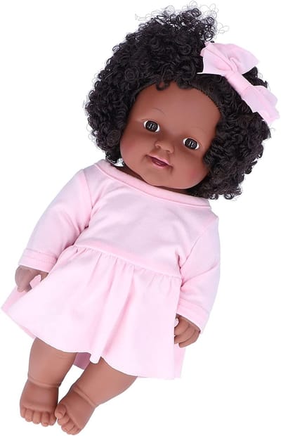 Levensechte Pop - Zachte Baby Pop - Kinderspel - Flexibele Ledematen - 30 cm - Zwart