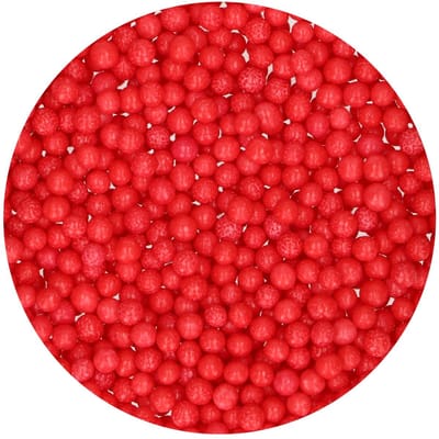 FunCakes Zachte Parels - Medium - Rood - 80g - Smaakstof voor Taarten - Eetbare Taartdecoratie