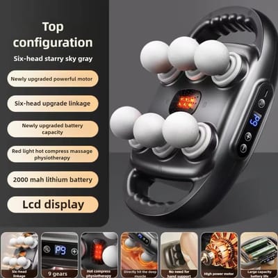 32 Massagekop Massagepistool Diepe Weefselspier Professionele Kwaliteit Hoog Vermogen Draadloos Hoge Frequentie Vibratie Met Verwarming Cadeau Type c charge