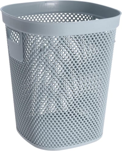 Prullenbak Papieremmer - Afvalbak Kantoor - Afvalverwerking Thuis - Duurzaam Kunststof - 12.5 Liter 30cm - Grijs