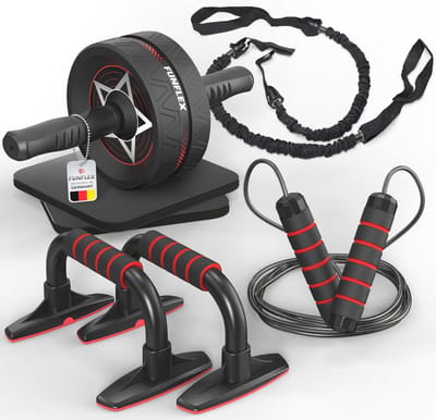 Buikroller & Buikspiertrainer Set – Effectieve Training voor Bovenlichaam & Core – Fitnessapparaat voor Thuis – Volledige Lichaamstraining voor Mannen en Vrouwen