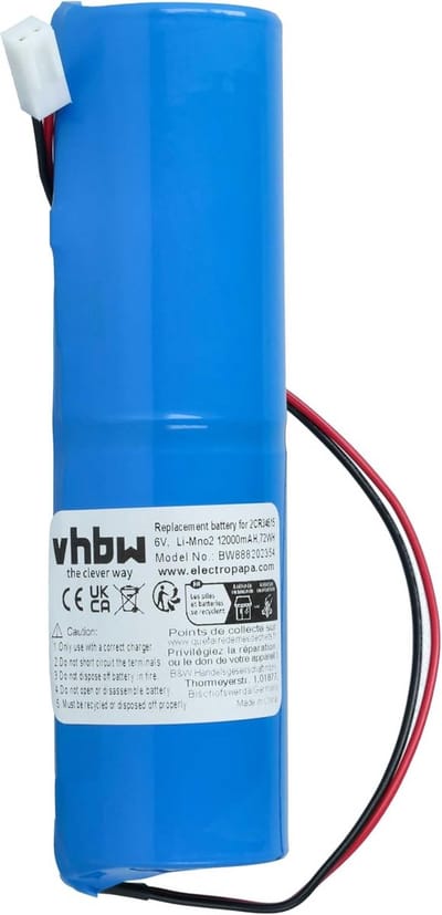 Reservebatterij - Wisselaccu - Alarmbeveiliging - Niet oplaadbaar - 12000 mAh - Zwart