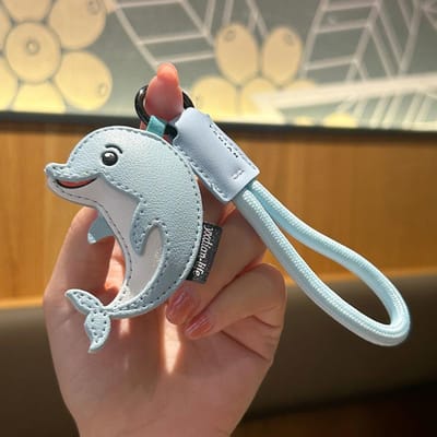 Oceaan Walvis Sleutelhanger Koppel Tas Decoratie Hanger Cartoon Dier Auto Sleutelhanger Hanger voor Dames gray