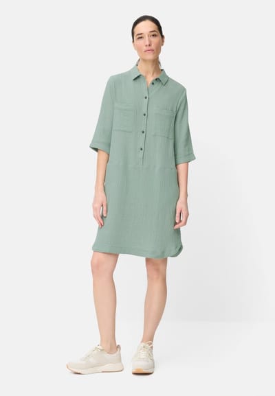 camel active Zomerjurk met knooplijst - Maat womenswear-XS - Jadeblauw