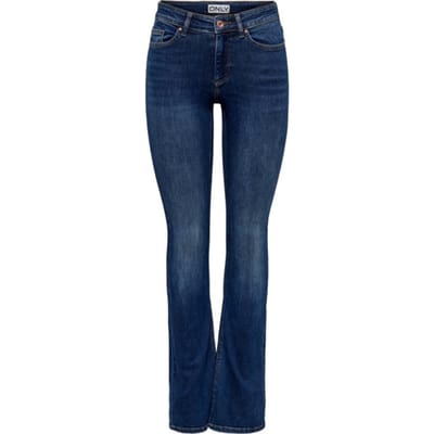 Only Jeans Onlblush Mid Flared Dnm Tai021 Noos Dark Blue Denim Dames - Maat W25 X L34 (XS x 34)