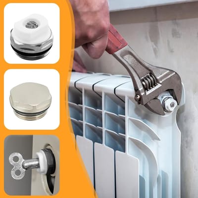 6x Radiator Ontluchtingsventiel 1/2 Inch met Blinde Schroefdoppen Set voor Centrale Verwarming