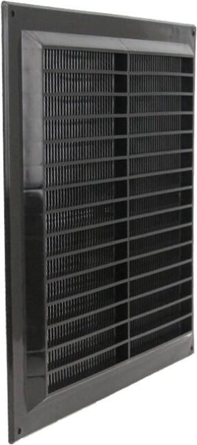 Ventilatierooster vierkant met grill 250x250 zwart - VR2525M